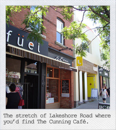 The stretch of Lakeshore Road where you'd find The Cunning Cafe.
