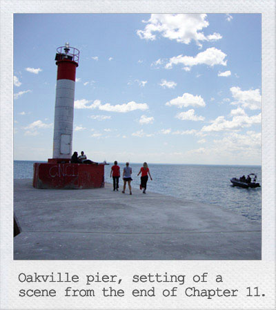 Oakville pier, setting of a scene from the end of Chapter 11.