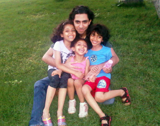 Raif Badawi with his children