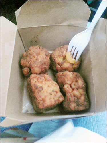 deep fried macaroni, cne