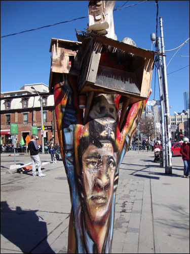 A Queen Street tree stump transformed