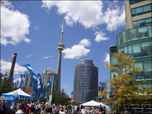 Toronto skyline from Harbourfront, Canada Day 2010