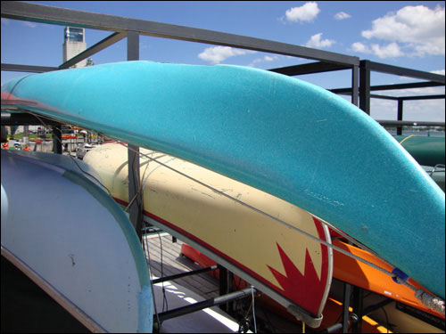 stored kayaks, Canada Day 2010