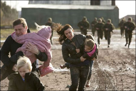 Gwen and Reese trying to escape the children cull in Torchwood: Children of Earth