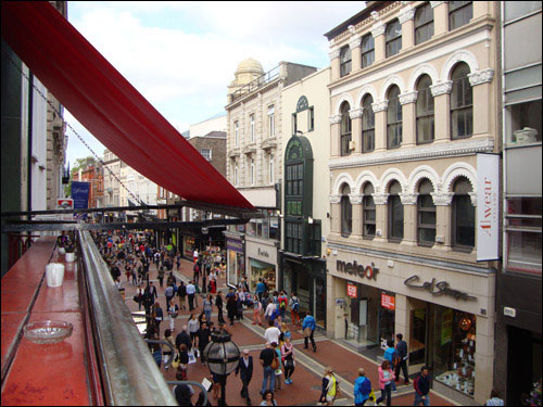 Grafton Street from Bewley's Cafe, Dublin, July 4, 2013