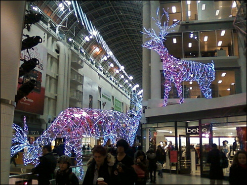 Christmas decorations at Eaton Centre