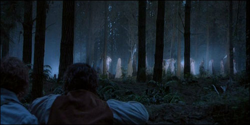 Frodo and Sam watch elves depart Middle-Earth