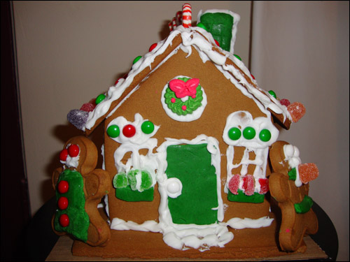 finished gingerbread house