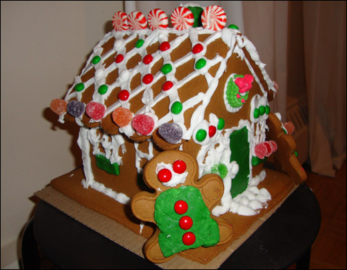 finished gingerbread house