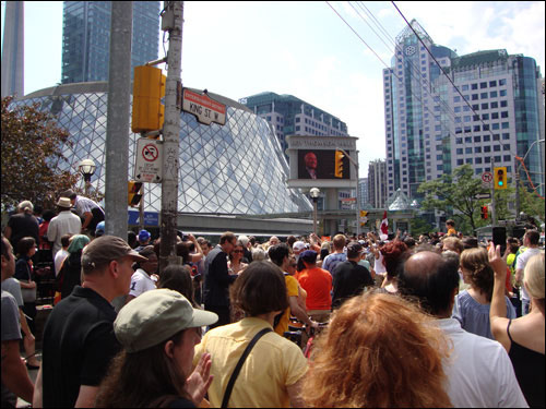 Jack Layton's state funeral sight, Roy Thomson Hall