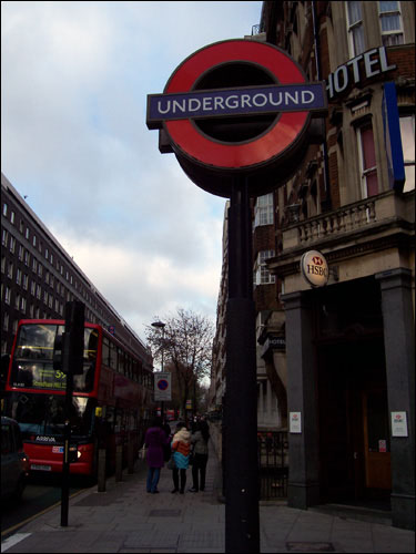 London Underground sign, December 2008