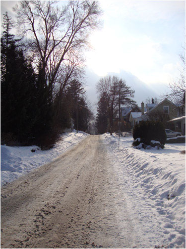 Snowy Oakville Street, February 14, 2014