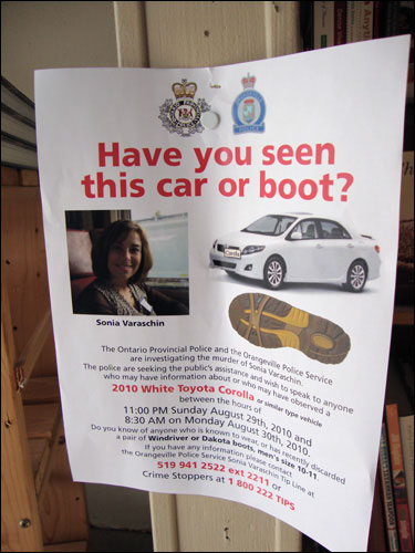 Have you seen this car or boot? The OPP and the Orangeville Police Service are investigating the murder of Sonia Varaschin.