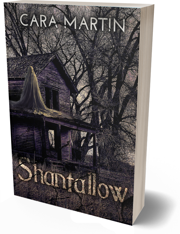 Shantallow cover: a spirit stands on the roof of a decaying house