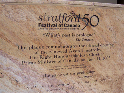 Stratford Plaque