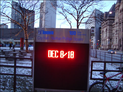 City Hall sign: Dec 8